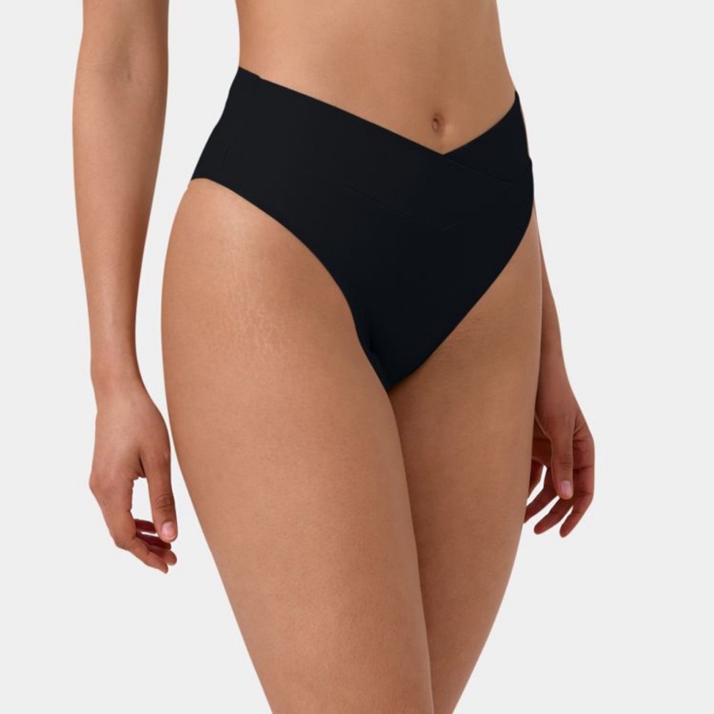 Halara crossover high waisted bikini bottom size L